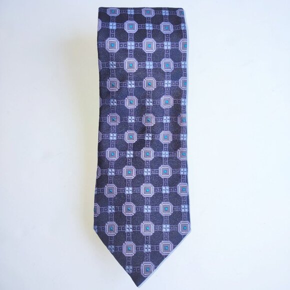 Canali Other - Canali 100% Silk Tie  Made in Italy  Geometric Shades of Purple & Blue  EUC